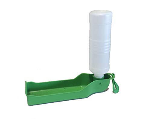 Dispensador de agua portátil de viaje para perros,botella de agua de viaje con gancho, botella de agua plegable con bebedero para perros, gatos, conejos, conejillos de Indias y otros animales, 425 ml