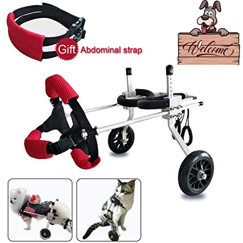 Dog wheelchair Silla de ruedas para perros Arnés de movilidad para perros, Silla de ruedas con soporte trasero, Carrito de acero inoxidable ajustable Mascota / Gato Rehabilitación de patas traseras pa