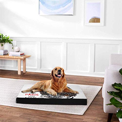 Durable Dog Beds Cavalier King Charles Spaniel Dog Striped Dog Waterproof Mats For Floors Cushions For Dogs Waterproof 76 X 51 X8cm with Zipper Removable Cover For Dogs & Cats