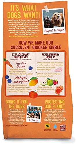 Edgard & Cooper pienso para Perros Adultos sin Cereales, Natural con Pollo Fresco de Granja, 12kg. Alimentación equilibrada sin harinas de Carne ni Carnes sobreprocesadas, cocinada a Baja Temperatura