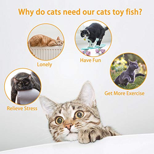 EKKONG Juguete Hierba Gatera,Juguete Interactivo, Simulación de Peces de Peluche Juguetes, Catnip Fish Toys, Juguete Electrico Automático para Gatos Gatito (Type D)