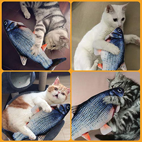 EKKONG Juguete Hierba Gatera,Juguete Interactivo, Simulación de Peces de Peluche Juguetes, Catnip Fish Toys, Juguete Electrico Automático para Gatos Gatito (Type D)