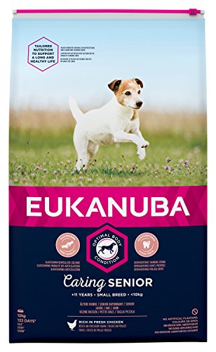 EUKANUBA Edad Avanzada con Necesidad de Cuidados Raza Pequeña rico en pollo fresco [12 kg]