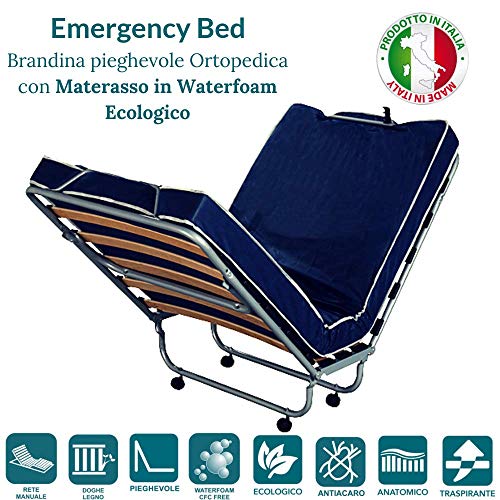 Evergreenweb - Cómoda Cama Plegable de Invitados con colchón de Espuma 80x190 10 cm de Altura + Almohada viscoelastica, Estable Armadura de Metal tablillas de Cama Individual y colchón ortopédico