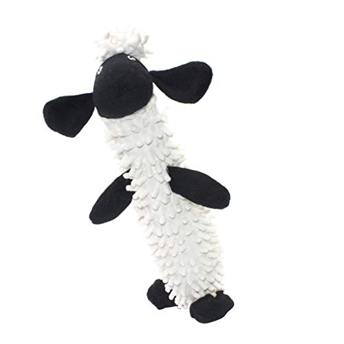 Fenteer Peluche Squeak Juguetes Masticables para Perros Medianos - Oveja Blanca, Los 34x7cm