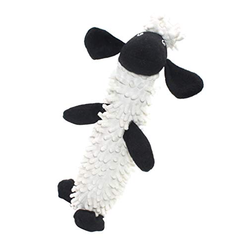 Fenteer Peluche Squeak Juguetes Masticables para Perros Medianos - Oveja Blanca, Los 34x7cm