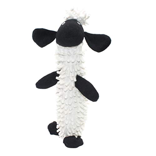 Fenteer Peluche Squeak Juguetes Masticables para Perros Medianos - Oveja Blanca, Los 34x7cm