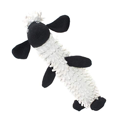 Fenteer Peluche Squeak Juguetes Masticables para Perros Medianos - Oveja Blanca, Los 34x7cm