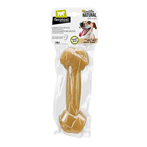 Ferplast Goodbite Natural XL Juguete Hueso para La Higiene Oral, Sabor A Cereales, Perro Grande (20-35 Kg), Natural, 1 Pieza De 250G 1 Unidad 255 g