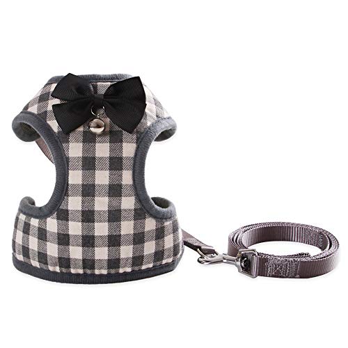 Fesjoy Conjunto de arnés de Chaleco para Mascotas con Correa Ajustable en el Pecho para Perros pequeños Cachorros de Gatos Bichon Frise Schnauzer Pomeranian Arnés del Chaleco del Animal doméstico