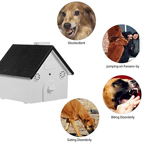 Fesjoy Perro Seguro para Mascotas Control de ladridos al Aire Libre Dispositivo de Sonido contra los ladridos Impermeable 4 Niveles Sonic Corteza Disuasor Perros Entrenamiento Control de