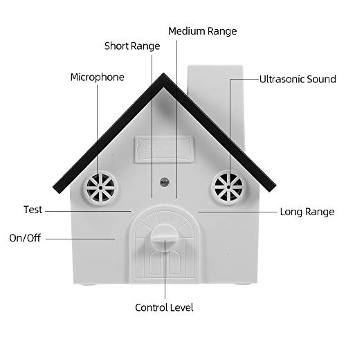 Fesjoy Perro Seguro para Mascotas Control de ladridos al Aire Libre Dispositivo de Sonido contra los ladridos Impermeable 4 Niveles Sonic Corteza Disuasor Perros Entrenamiento Control de