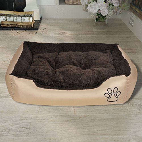 Festnight Cama Blanda para Perros con un Cojín Acolchado Tamaño L 75 x 58 x 19 cm