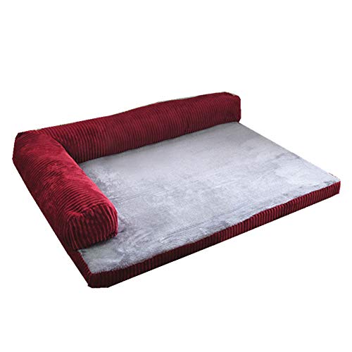 Fintass - Cama Grande para Perros, sofá, cojín para Mascotas, ortopédico, colchón para Perros, Lavable, con protección, Rojo, S.