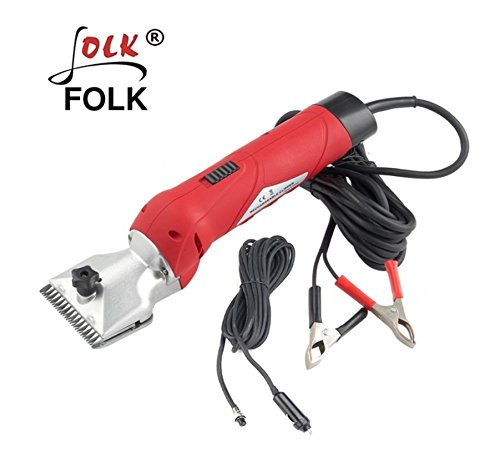 Folk Esquiladora peladora B6-LB - 200W- Caballos, mulos, Perros, Gatos Funcionamiento 12v con cableado o ihnalambrica (A - Ningún Extra)