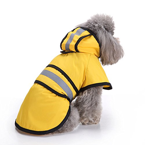 Fossrn Chubasquero para Mascotas Perro pequeño, Mediano y Grande - Impermeable Chaqueta con Capucha XS- XXXXL