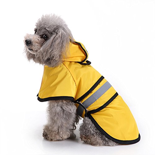 Fossrn Chubasquero para Mascotas Perro pequeño, Mediano y Grande - Impermeable Chaqueta con Capucha XS- XXXXL