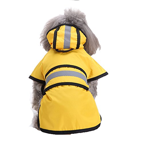 Fossrn Chubasquero para Mascotas Perro pequeño, Mediano y Grande - Impermeable Chaqueta con Capucha XS- XXXXL