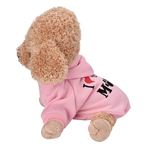 Fossrn Ropa Perro Pequeño Chihuahua Yorkshire Sudadera con Capucha - I MY MOM Invierno Ropa para Mascota Cachorro