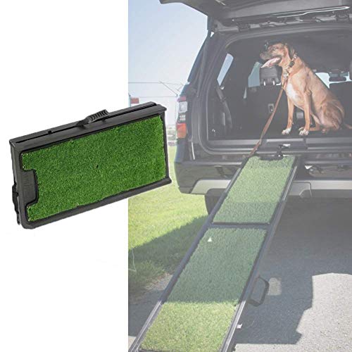 FTFDTMY Escalera para Mascotas Rampa Plegable, Antideslizante, rampa para Perros Grande portátil Pasos para el hogar Escalera Auxiliar, Capacidad de 80 kg (Color: Verde, tamaño: 41x181cm)