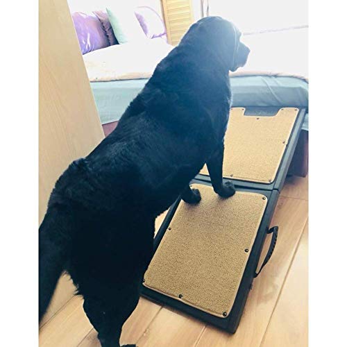 FTFDTMY Escalera para Mascotas Rampa Plegable, Antideslizante, rampa portátil para Perros Grandes Pasos para el hogar Escalera Auxiliar, Capacidad de 80 kg (Color: Verde, tamaño: 40x105 cm)