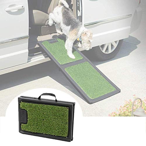 FTFDTMY Escalera para Mascotas Rampa Plegable, Antideslizante, rampa portátil para Perros Grandes Pasos para el hogar Escalera Auxiliar, Capacidad de 80 kg (Color: Verde, tamaño: 40x105 cm)