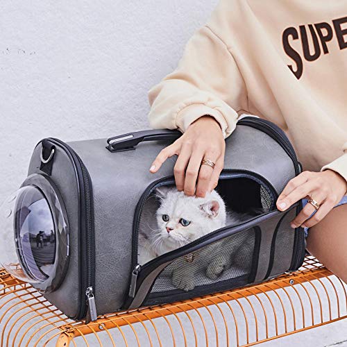 Fuqiang Bolsa para Mascotas Pet Cat Travel Cat Bag Cat Dog Box Cage-Blue_Four Piece Set Bolsa de Viaje para Perros