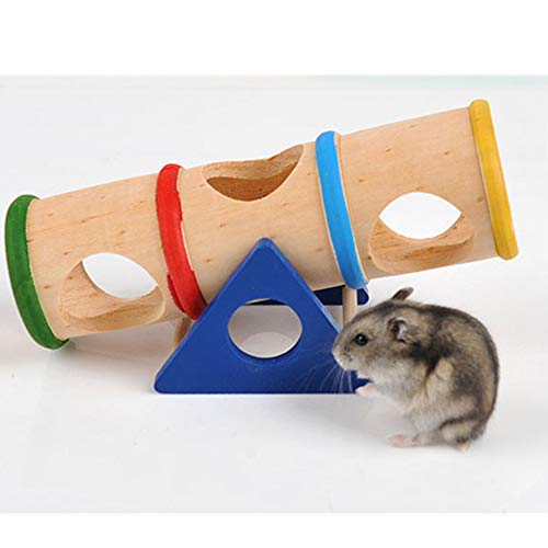 FZQ Juguete para Mascotas Hamster Túnel de Madera Juguete Rainbow Warp Hamster Seguro Efectos Secundarios no tóxicos Creativo Lindo 91g Pequeño Animal