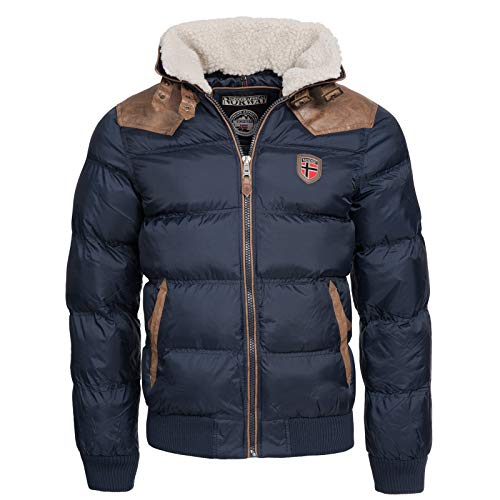 Geographical Norway Noruega GEOGRÁFICA Chaqueta Acolchada Hombre Chaqueta de Invierno Azul Marino, tamaño:L