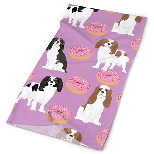 gii6LMLMLFGHLBB Cavalier King Charles Spaniel Perro Perros Rosquillas Púrpura Lindo Pastel Mejor Perro Tela Diademas Bandana Gorro Bufanda Cara Cuello Polaina Envoltura para la Cabeza Protección so