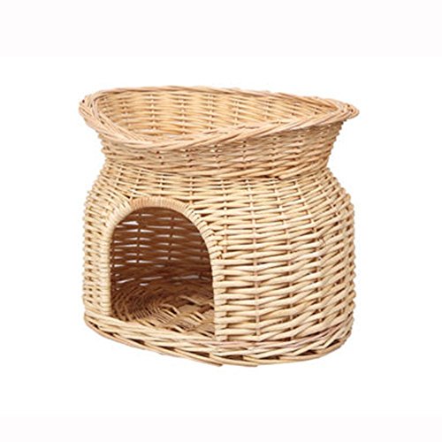 GK 2 niveles Mimbre Gato Gatito Cama Cesta Mascota Dormido Casa Vaina Cueva Amortiguar Perrito Tejido Elevado ofa Lavable Con Amortiguar Elevado Apagado Piso Suelo Sofá Sofá Casa Cueva Sofá