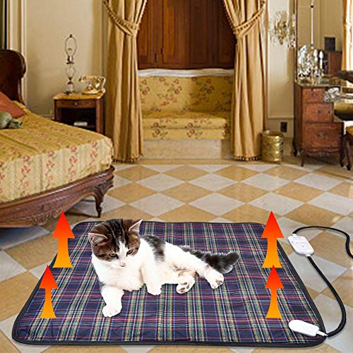 Goodtimera Manta Eléctrica para Perro - Almohadilla térmica Mascotas Grande y Segura (60x60 cm) - Alfombra calefactora Ajustable a Prueba de Agua - Mantente abrigado y cómodo Durante el frío Invierno