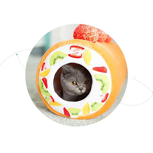 Goumaomao Acogedor Gato Cama Lavables admiten Nest - Gato del Perro Caliente Gatito Camas Gracioso Agosto Fruta Cueva de la casa del Perrito de la Perrera