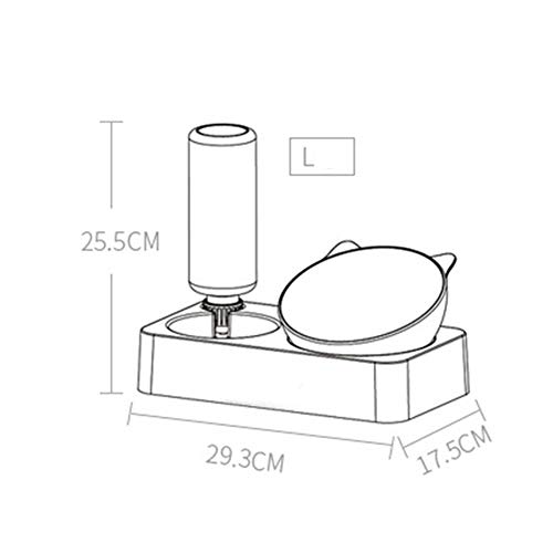 GX Tazón Comedero para Perros Suministros para Mascotas Cuencos Dobles Cuencas Antivuelco Agua Potable Automática Cuencos para Comida,White,S
