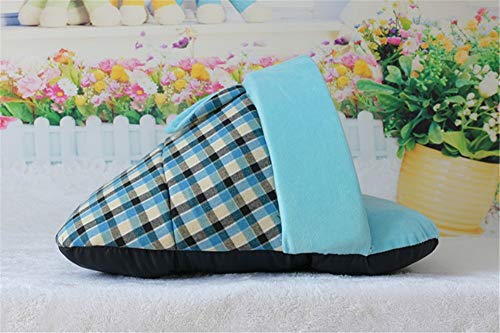 GYK Boutique Cama para Mascotas, Zapatillas de Estilo inglés para Mascotas, Cuadros Azules, M