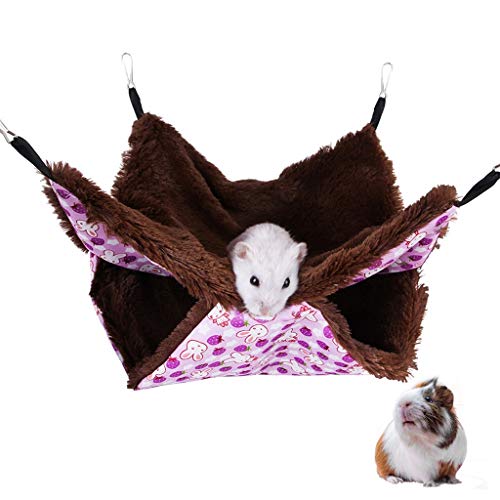 Hamacas para Mascotas, Pequeños Animales Cama Colgante Saco de Dormir, Cálida Hamaca de Entrepiso para Animales Pequeños, para Invierno, Cálida, para HáMster Cerdo HolandéS, 18.5-35cm