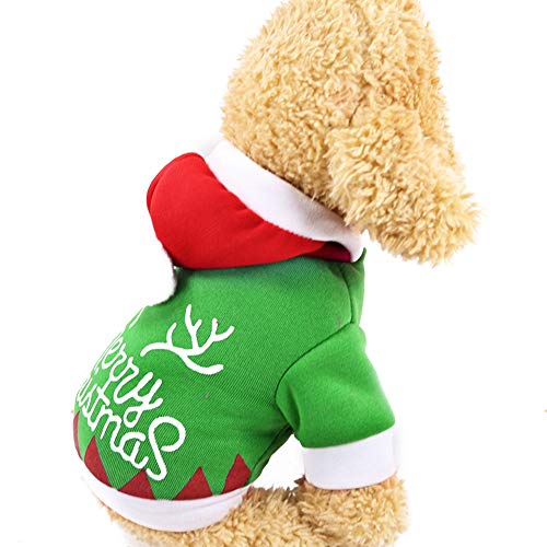 Handfly Mascota Perro Gato Ropa de Navidad Traje de Perro de Navidad Trajes de Gato Sudaderas con Capucha para Perros Suéter para Perro Abrigo de Invierno para Mascotas Ropa para Perros pequeños