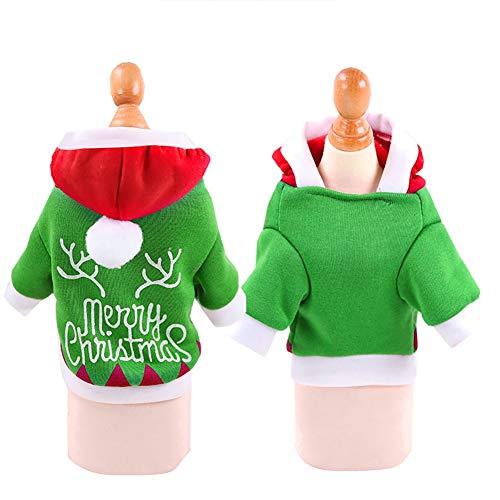 Handfly Mascota Perro Gato Ropa de Navidad Traje de Perro de Navidad Trajes de Gato Sudaderas con Capucha para Perros Suéter para Perro Abrigo de Invierno para Mascotas Ropa para Perros pequeños