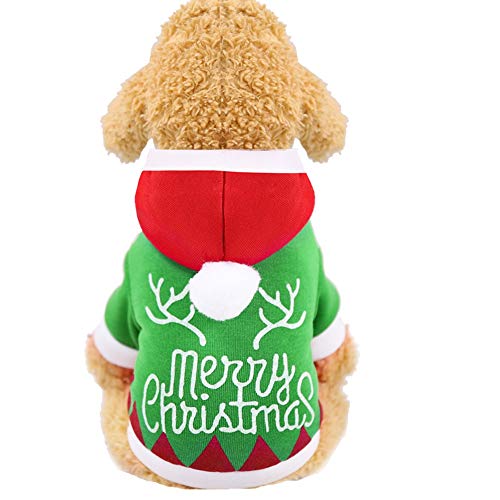 Handfly Mascota Perro Gato Ropa de Navidad Traje de Perro de Navidad Trajes de Gato Sudaderas con Capucha para Perros Suéter para Perro Abrigo de Invierno para Mascotas Ropa para Perros pequeños