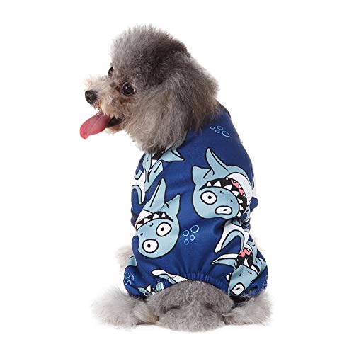 Handfly Pijamas para Perros Monos para Perros pequeños Trajes de Perros navideños Disfraz de Gato de Santa Ropa de Traje de Dormir para Perros y Gatos