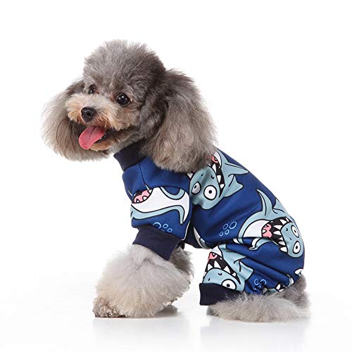 Handfly Pijamas para Perros Monos para Perros pequeños Trajes de Perros navideños Disfraz de Gato de Santa Ropa de Traje de Dormir para Perros y Gatos