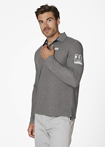 Helly Hansen Skagen Quickdry Rugger Camisera Manga Larga, Hombre, Grey Melange, S