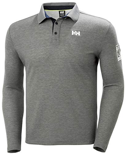 Helly Hansen Skagen Quickdry Rugger Camisera Manga Larga, Hombre, Grey Melange, S