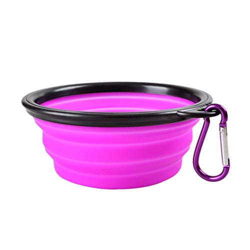 Hh001 Viaje Plástico Plegable Mascotas Tazón Comida Agua Alimentación BPA Plato de Taza Plegable Gratis para Perros Gato (Color : Green)