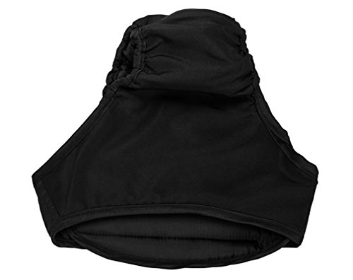 hikong 2 Pack Pantalones Sanitarios Perros Pañales Mascotas Ropa Interior Menstrual Bragas Fisiológicas Calzoncillos Lavables Animal Doméstico (Negro+Verde, Medium)