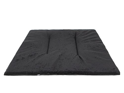 Hobbydog Cojín, tamaño R1 – 36 x 30 cm, Color Negro, Piel de Terciopelo, colchón, Zona de Descanso, Mascotas, sofá, caseta, Cama para Perros, Gatos, Cueva, Extra-Small