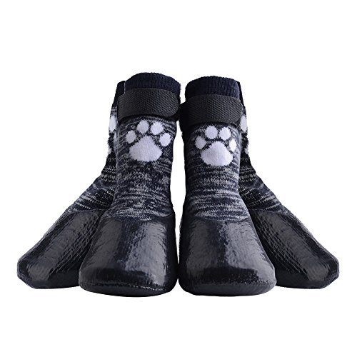 HOMIMP Calcetines Antideslizantes para Perro con Correas de Control de Tracción, Impermeables, Protector de Huellas