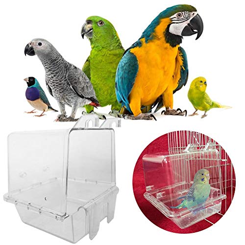 HoneybeeLY Cube - Caja de bañera para pájaros, Jaula para Loros de pájaro, Myna