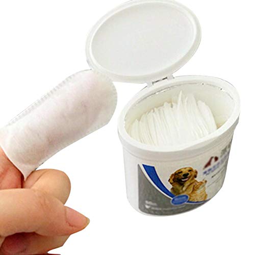 Hualieli Pet Finger Wipes 50 Unids Toallitas Dentales para Perros Y Gatos Extracción De Toallitas De Dedo para Cálculo Eliminación De Sarro Y Respiración Refrescante Toallitas De Aire Transferibles