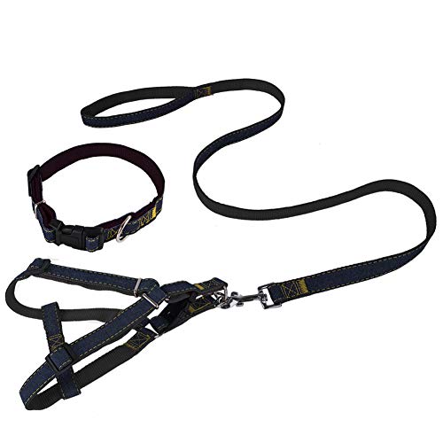 HuaXX Arnes Gato Correa Perro No Pull Harness For Dogs Dog Leash For Small Dogs Slip Lead For Dogs Dog Collars and Leads For Medium Dogs Black-Set,l